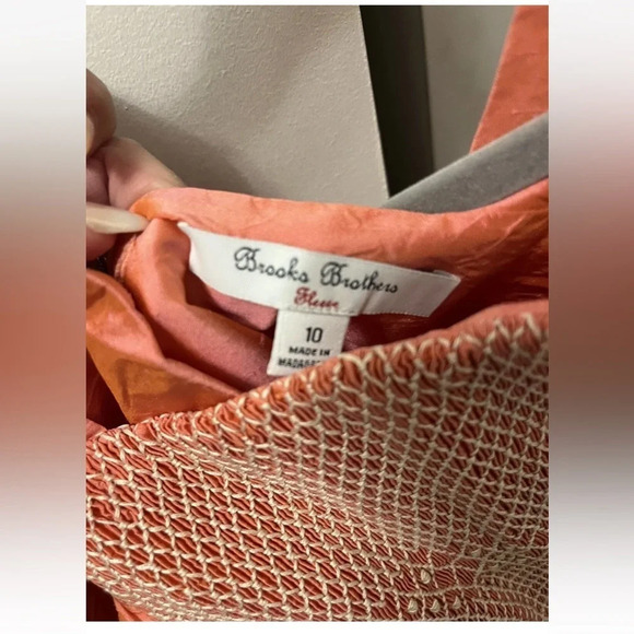 BROOKS BROTHERS SIZE 10 CORAL SILK BIG GIRLS DRESS SPECIAL OCCASION - Picture 4 of 5